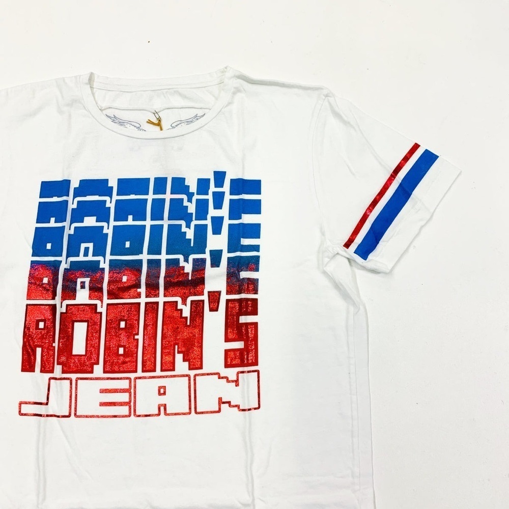 ROBIN JEANS (WHITE CREWNECK T-SHIRT) sz Various